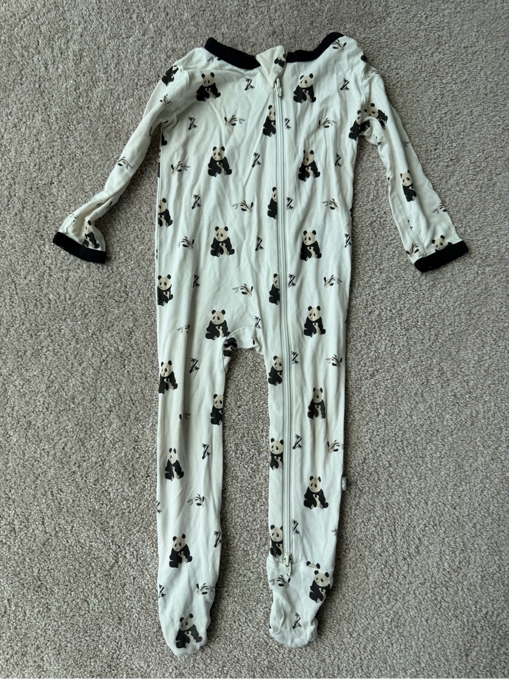 Kyte BABY White Panda Print Footed One-Piece Pajamas